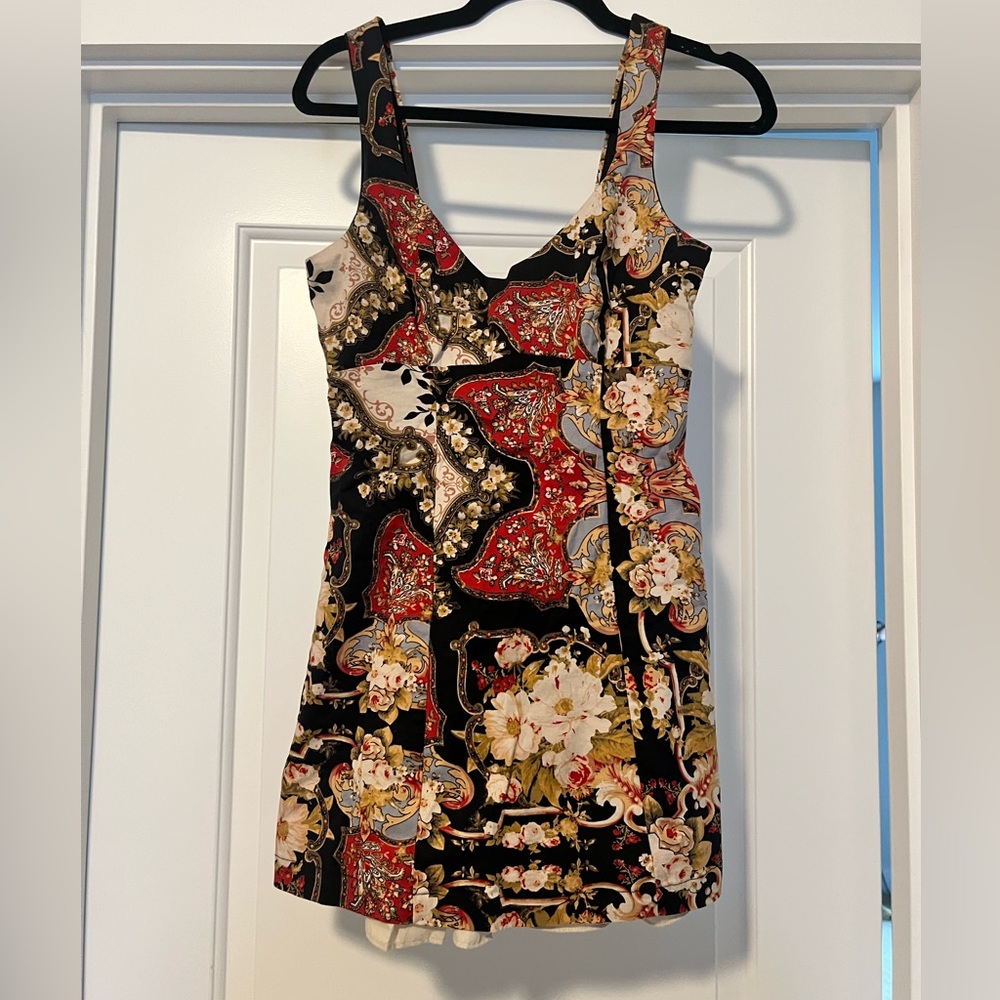 Urban Outfitters Orange Pink Halter Bodycon Mini Dress